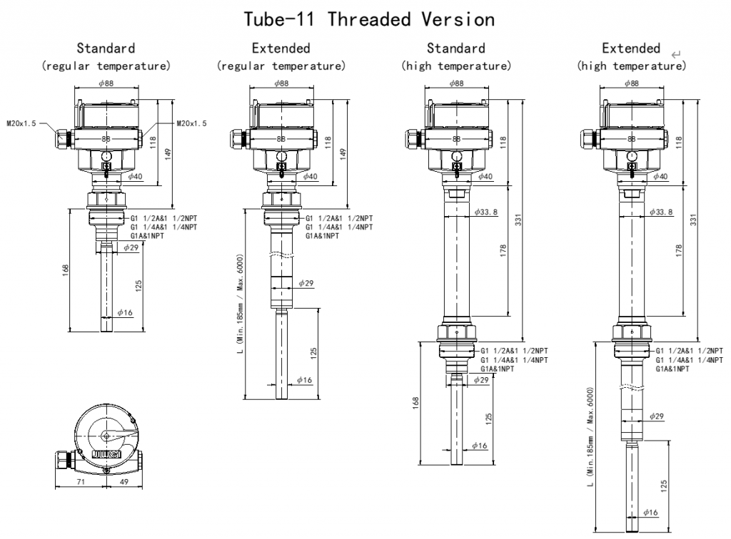 Tube-11 Interface Vibrating Rod Level Switch