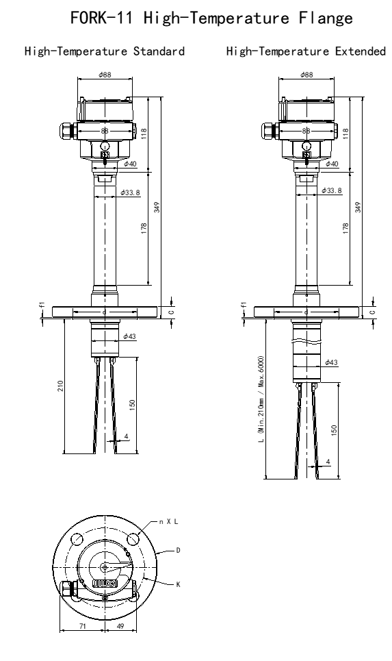 Fork-11 High-Temperature Tuning Fork Level Switch